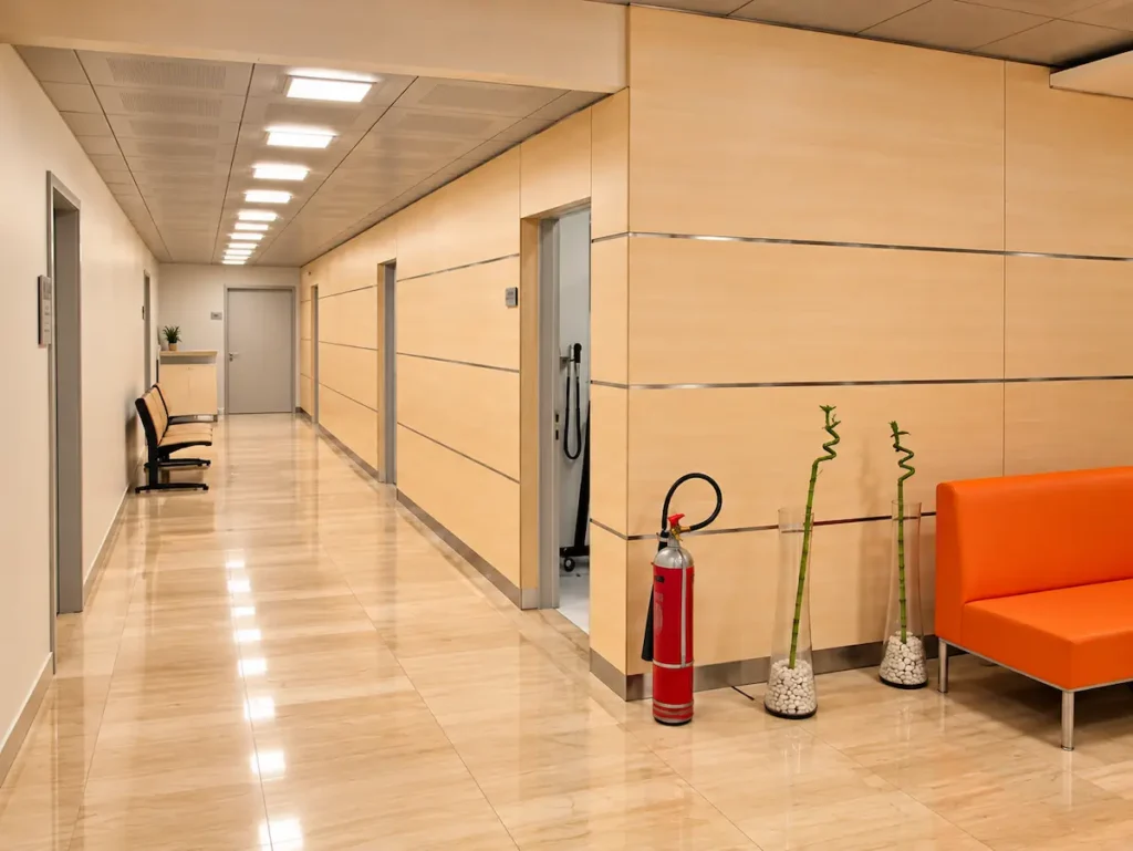 Acıbadem Hastanesi Radyoloji Bölümü iç mekan kompakt laminat kaplama uygulaması-Pruva Projects