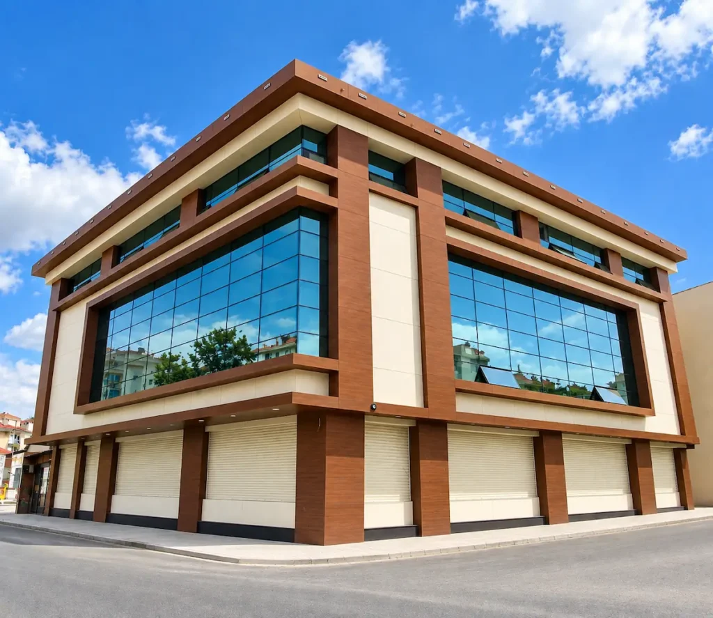 Dara Tekstil Fabrika binası dış cephe kompakt laminat kaplama uygulaması Çağlayan İstanbul