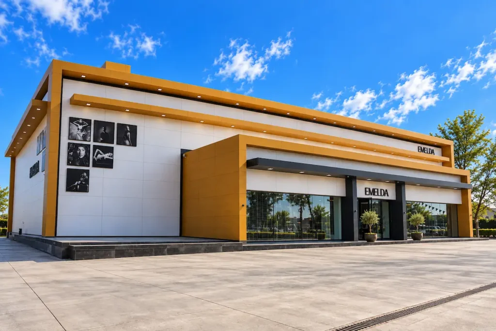 Emelda Deri Fabrika tesisleri dış cephe kompakt laminat uygulaması - Antalya by Pruva Yapı
