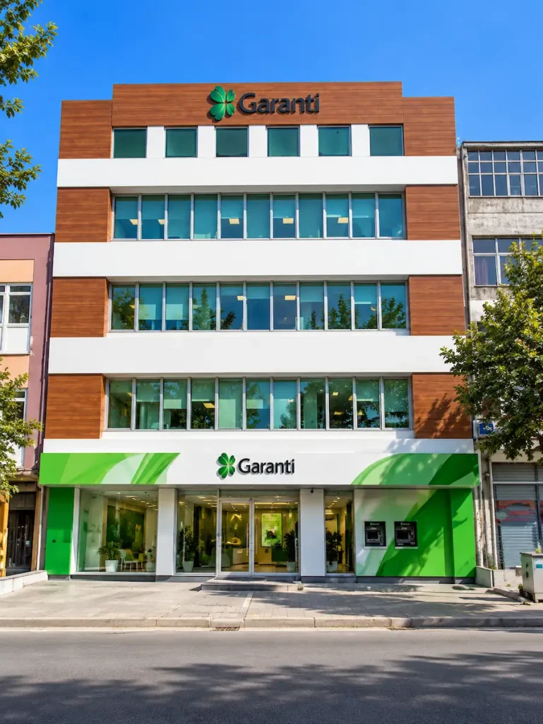 Garanti BBVA Bankası Ankara Siteler şubesi dış cephe kompakt laminat uygulaması