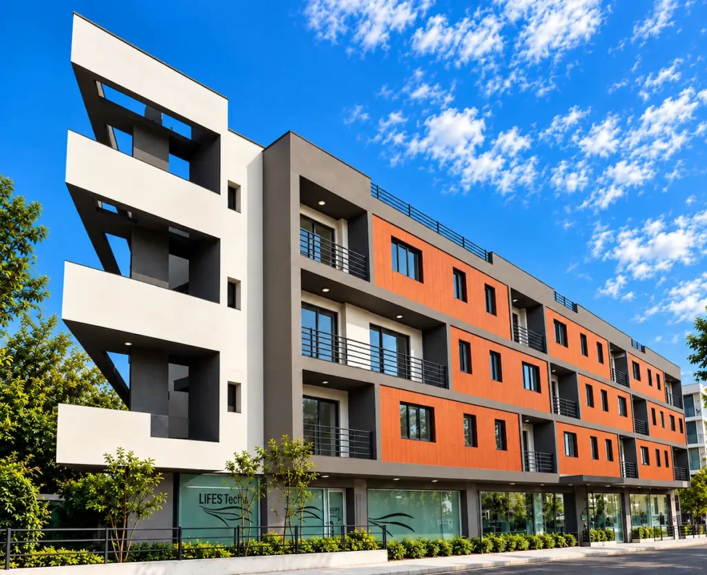 Akro Yapı - Life İstanbul 93 Pruva Yapı Pruva Yapı Akro Yapı Life İstanbul sitesi komapkt laminat dış cephe kaplaması.Göktürk-Eyüp