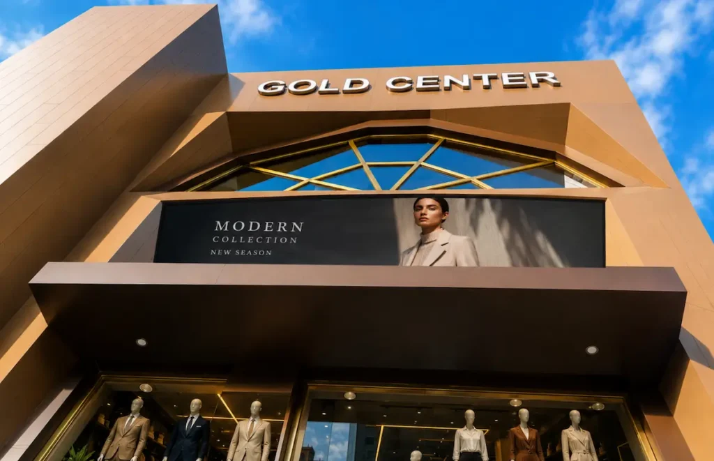 Merter Gold Center tekstil mağazası dış cephe