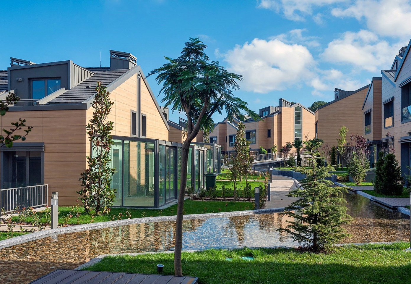 Terrace Doğa Evleri kompakt laminat cephe uygulaması Zekeriyaköy, Sarıyer