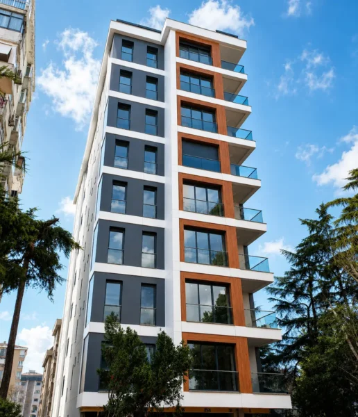 Doğa Yapı, Göztepe Manolya apartmanı compact laminat dış cephe uygulamamız
