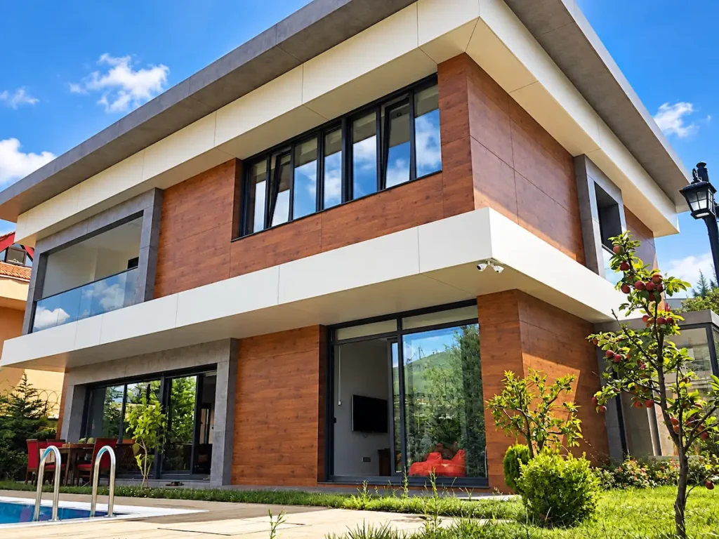 Villa dış cephe fundermax kompakt laminat kaplama uygulaması -Dragos